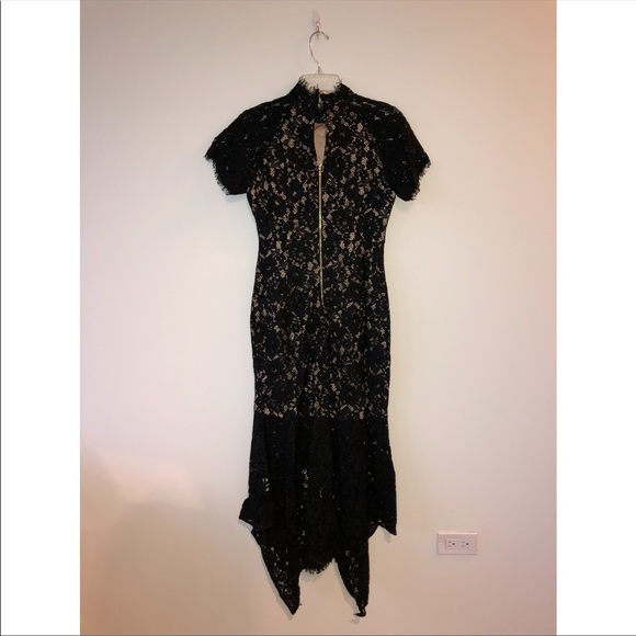 BOUTIQUE DESIGNER WHITE CLOSET BLACK LACE DRESS - Picture 7 of 10